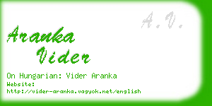 aranka vider business card